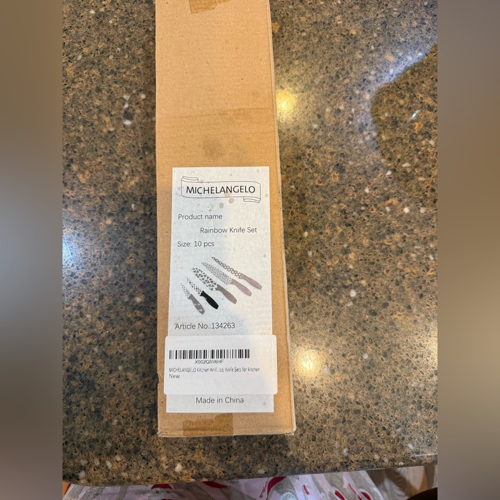 Michelangelo Vibrant Knife Set with Rainbow Hues